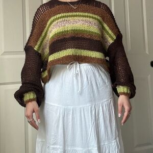 Kimchi Blue - Urban Outfitters Striped Green/ Brown thin sweater